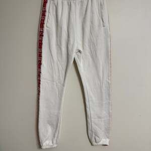 American Stitch Mens White Fleeceβ Joggers Red Japanese Kanji Side Stripe Size M